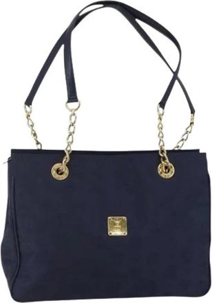 MCM Pre-owned Canvas Schoudertas - Dames - Vintage Schoudertas - Blauw - ONE Size - Vintage