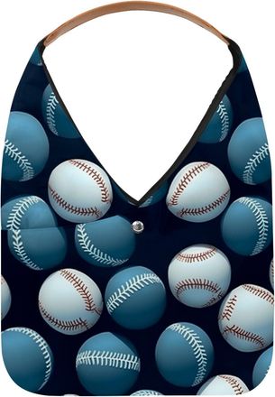 Generic Baseball Ball Background Reusable Lightweight Grocery Bags - Foldable Into Compact Pouch, Washable & Sturdy, Multipurpose for Shopping and Travel