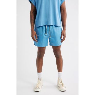 Elwood Olympic Embroidered Logo Nylon Shorts in Sky Blue at Nordstrom Rack, Size Xx-Large