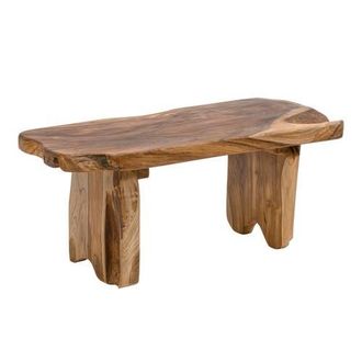 Jonathan Y Designs Stumpy Handcrafted Rustic Minimalist Live Edge Solid Teak Wood Entryway Bench in Natural at Nordstrom
