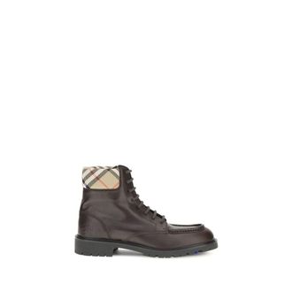 Burberry Brown Calf Leather Bos Taurus Lace-Up Mens Boots