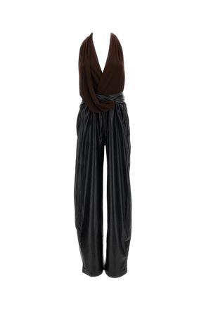 Andamane Black Atral Draped Jersey Jumpsuit