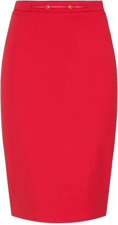 Elisabetta Franchi Rokken, Dames, Rood, L, Polyester, Slim Fit Midi Rok