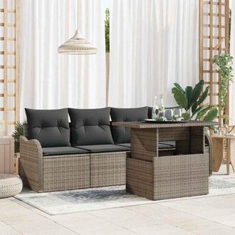 vidaXL Vidaxl - Conjunto De Sof&aacute; De Jard&iacute;n Manual 5 Pcs Gris 100 X 55 X 73 Cm