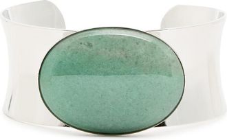 Jennifer Behr Johanna Rhodium-plated Cuff - Dark Green - One Size
