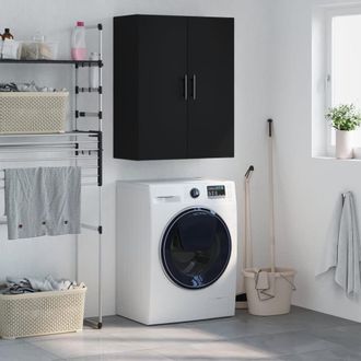 Berkfield Home Wall Mounted Cabinet Black 69.5x34x90 cm