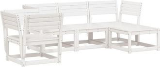 vidaXL Vidaxl - 5 Piece Garden Lounge Set White Solid Wood Pine