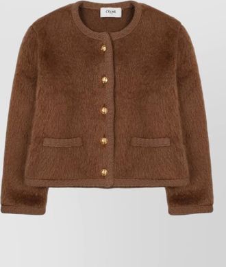 Celine knitwear long sleeves textured front pockets