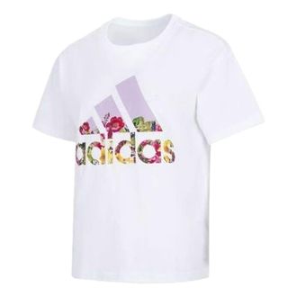 adidas (WMNS) adidas Flower Graphic T-Shirt White Pink HN7753