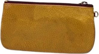 Cartier Pre-owned Vintage Card Holder - Dames - Vintage Accessoires - Geel - ONE Size - Leer - Vintage