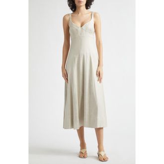 Toccin Arya Bustier Sleeveless Midi Dress in Desert at Nordstrom, Size 12