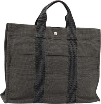 Herm&egrave;s Pre-owned Vintage Canvas Tote - Dames - Vintage Shopper - Grijs - ONE Size - Vintage