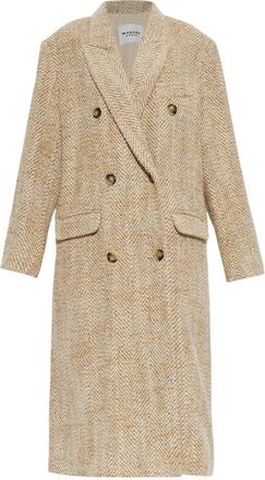 Isabel Marant Pilda Jas - Dames - Mantel - Beige - 3XS - Wol - Jassen