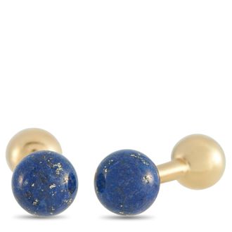 Tiffany & Co. 14K Yellow Gold Lapis Cufflinks TI35-052026