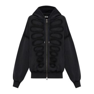 Avavav Zip-throughs, female, Black, Size: XL Tim Panelled Zip-up Hoodie