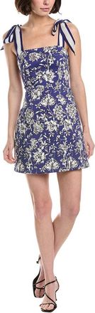 Alice & Olivia Alice + Olivia Maryann Tie Shoulder Silk-Blend Mini Dress