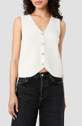 French Connection Mozart Rib V-Neck Vest in Porcelain Cream at Nordstrom, Size X-Large