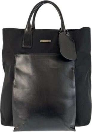 Gucci Pre-owned Nylon Leren Tote Tas - Dames - Vintage Shopper - Zwart - ONE Size - Nylon - Vintage