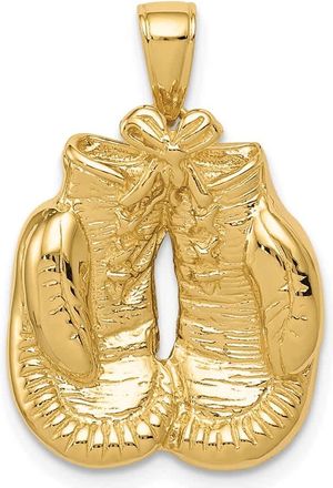 Diamond2Deal 10k Yellow Gold Solid Polished Open-Backed Boxing Gloves Pendant