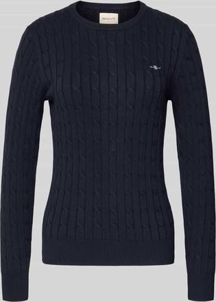 GANT Strickpullover mit Label-Detail in Marine, Größe XXL