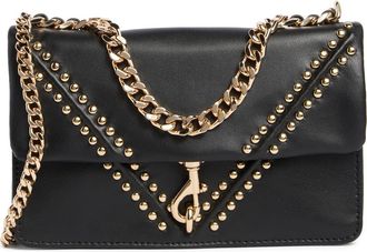 Rebecca Minkoff Edie Studded Leather Crossbody Bag in Black at Nordstrom Rack
