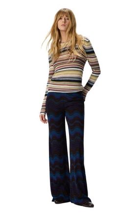 Missoni Striped Crew Neck Sweater in Yellow & Brown at Nordstrom, Size 42 It