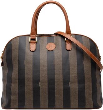 Fendi Pre-owned Fendi Pequin Coated Canvas Dome Satchel Unisex ZV30YQELSY3IX94E