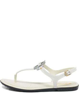 Tod's 2024 Buckle Leather Sandals - White