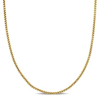 Amour 1.6mm Round Box Link Necklace In 14K Yellow Gold - 16 In