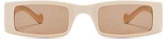 Generic Square Men Commuter Sunglasses Outdoor Sports Women Driving Sun Glasses(Beige)