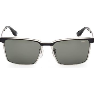 BMW 57mm Sunglasses in Matte Palladium /Green at Nordstrom Rack