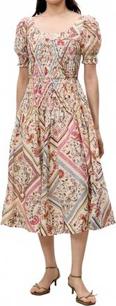 Rebecca Taylor Anya Midi Dress In Montage Floral Ivory Combo