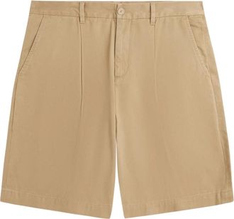 Fred Perry Geplooide Geweven Shorts Warme Steen - Heren - Korte Broeken - Beige - W30 - Katoen - Korte Broeken
