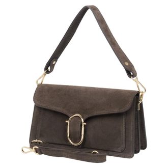 Estro & Luminara Sleeveless Tops, female, Brown, Size: ONE SIZE Small Velour Shoulder Bag
