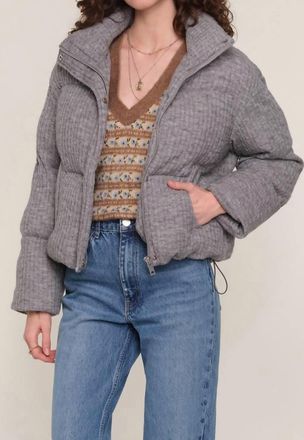 Heartloom Tilney Knit Puffer Jacket In Heather Grey