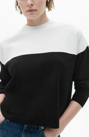 Mango Colorblock Sweater in Black at Nordstrom, Size X-Small