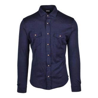 Eleventy Casual Shirts, male, Blue, Size: 3XL Casual Shirts