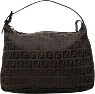 Fendi Pre-owned Vintage Schoudertas - Dames - Vintage Schoudertas - Bruin - ONE Size - Leer - Vintage
