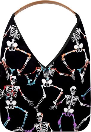 Generic Color Sport Skeleton Pattern Reusable Lightweight Grocery Bags - Foldable Into Compact Pouch, Washable & Sturdy, Multipurpose for Shopping and Travel