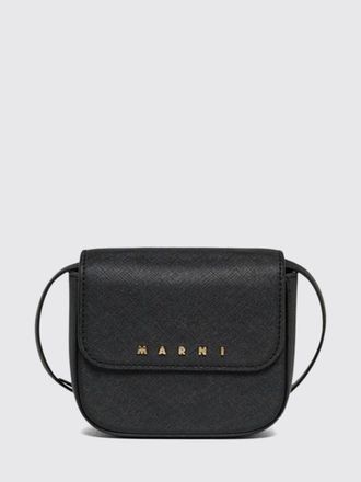 Marni Boys Faux Leather Crossbody Bag with Metallic Logo