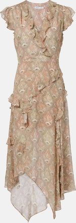 Veronica Beard Vestido midi Avenel de seda estampado