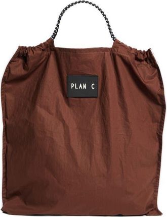 Plan C Cotton Shopper Tote in Coffee at Nordstrom