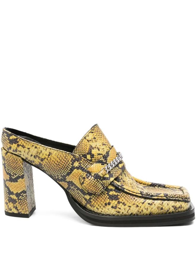 90mm square-toe pumps - Yellow