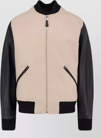 Givenchy silk nylon jacket contrast sleeves pockets