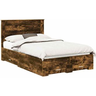 vidaXL Estructura De Cama Con Caj&oacute;n Con Cabecera Madera Contrachapada Vidaxl