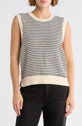 Varley Knowles Textured Cotton Vest in Birch Multi Stitch at Nordstrom Rack, Size X-Large