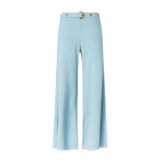 Pinko Wide Trousers, female, Blue, Size: L Wide Trousers