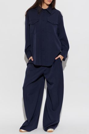 Kenzo Wool Shirt, Womens, Navy Blue