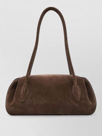Yuzefi shoulder bag long handles oval suede
