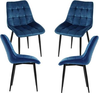 Regalos Miguel Regalos Miguel - Packs Sillas Comedor - Pack 4 Sillas Cade Terciopelo - Azul